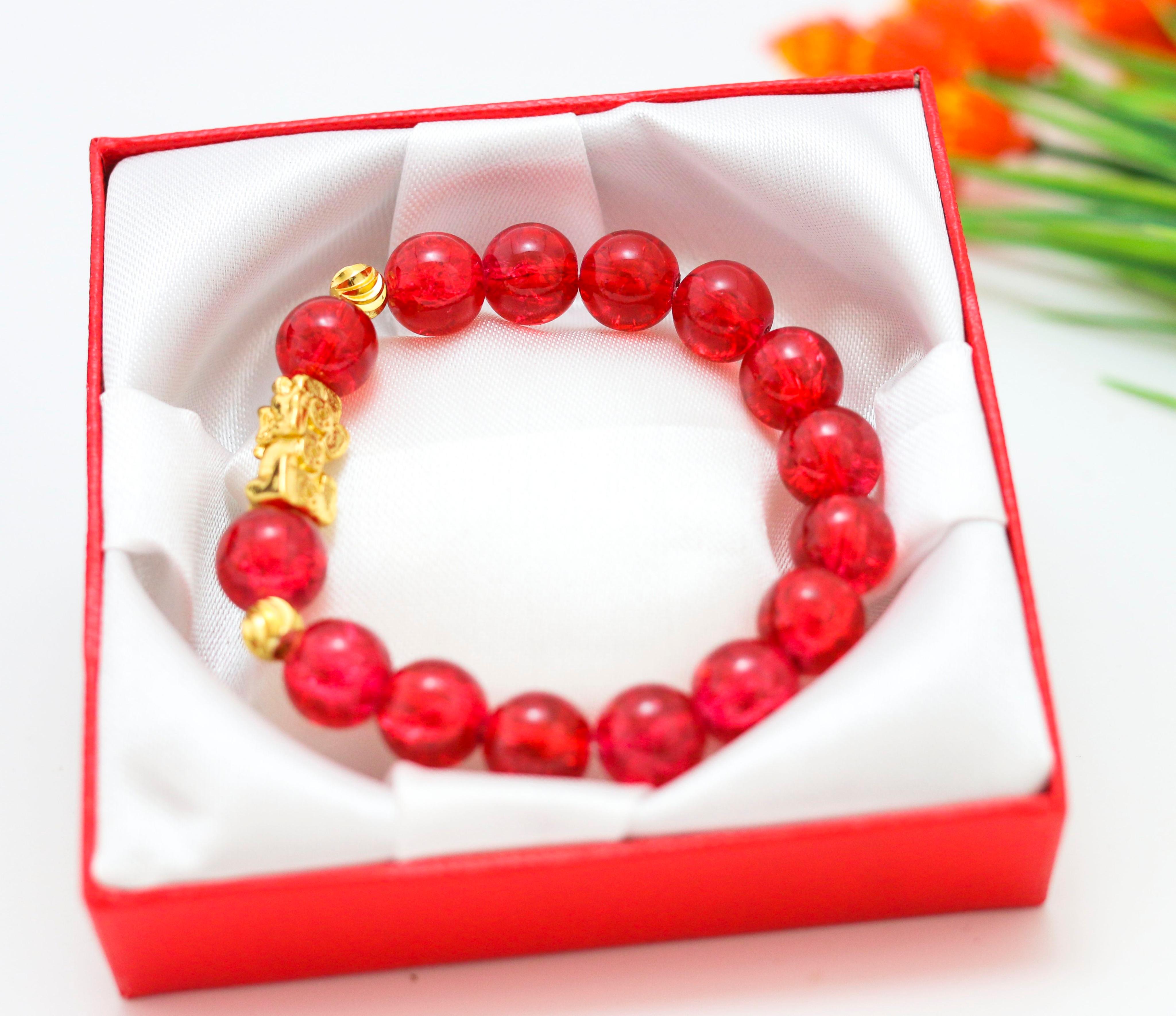 Vòng Tay Tuyết Thạch Anh Mix Tỳ Hưu Mạ Vàng Cao Cấp - Thiết Kế Tinh Tế Sang Chảnh - Phụ Kiện Thời Trang Siêu Xinh, Hộ Vận Mạng Lại May Mắn Cho Mọi Người