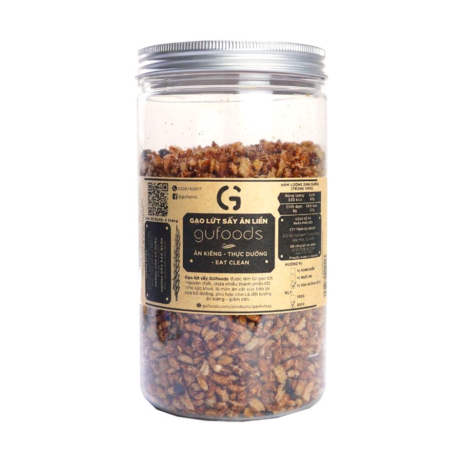 Gạo lứt sấy ăn liền GUfoods - Tiện lợi, Thơm ngon, Ăn kiêng, Thực dưỡng, Eat clean, Snack healthy, Keto