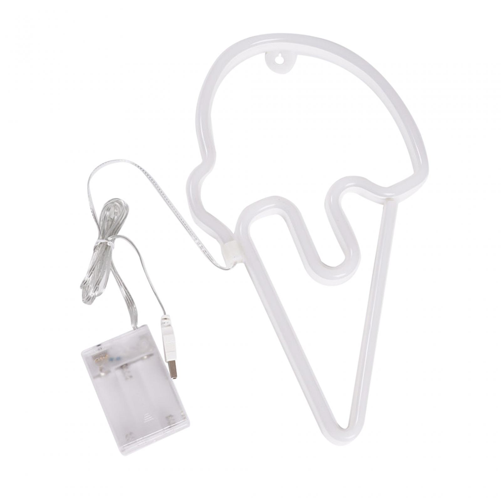 Ice Cream Neon Birthday Gift Portable Home for Halloween Restaurant Festival