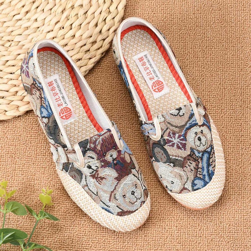 Spring and summer new style old Beijing cloth shoes girls Korean casual shoes with one foot breathable lazy canvas shoes girls