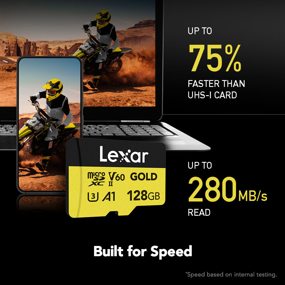Thẻ nhớ MicroSD Lexar Professional GOLD UHS-II V60 (128GB/ 256GB) - Hàng chính hãng