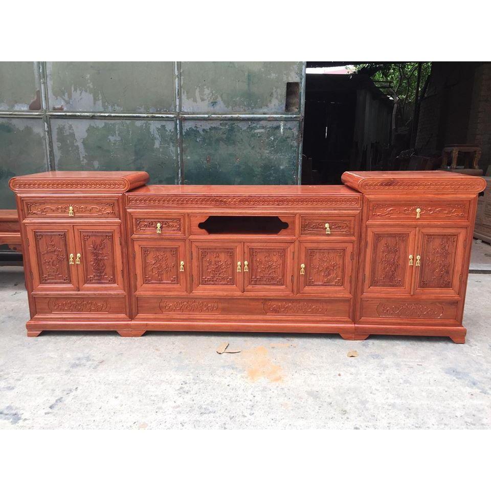 Kệ tivi mõ gỗ hương đá