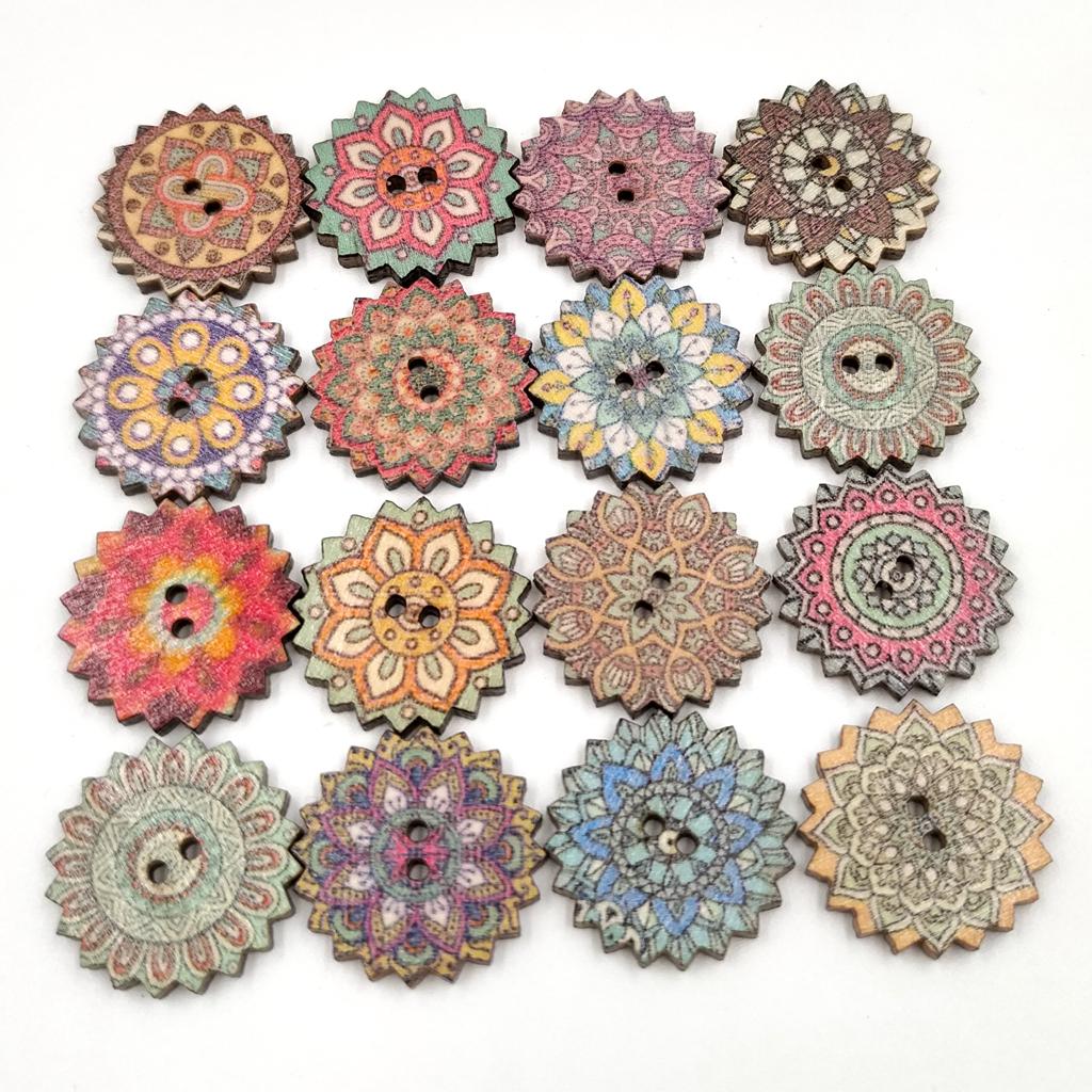 100 Miếng Sơn Gỗ Nút Cho May Craft Phụ Kiện DIY