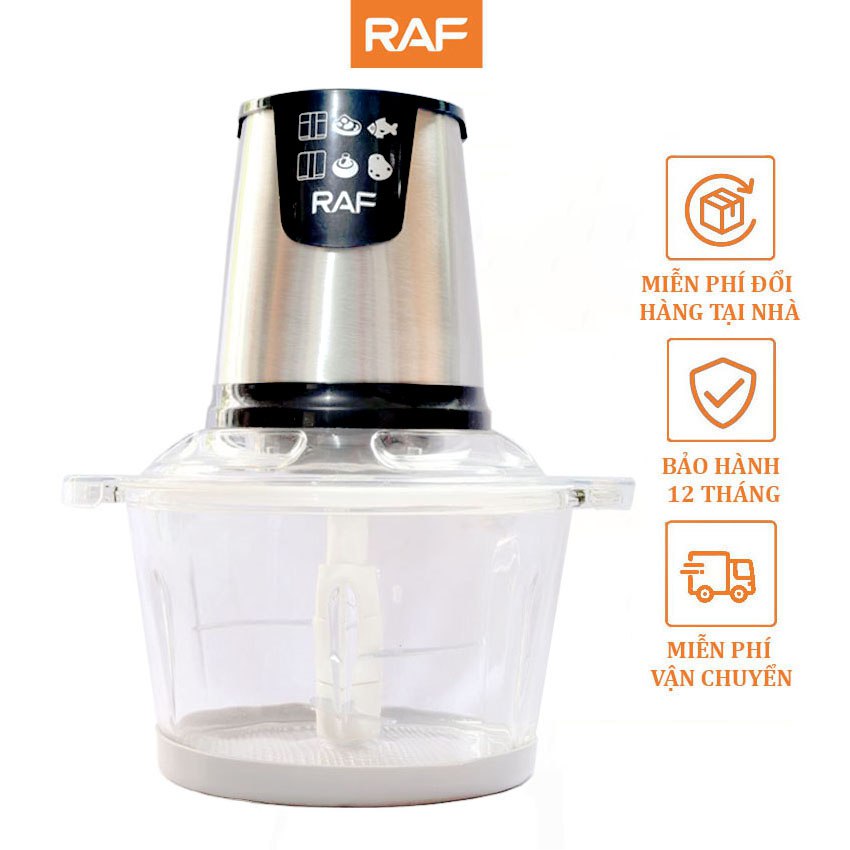 Máy xay thịt đa năng HAEGER RAF cối thủy tinh công suất lớn 800W - lưỡi dao thép không gỉ - THỦY TINH R7009B - HÀNG CHÍNH HÃNG
