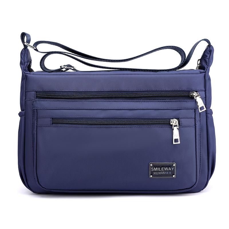 Thời Trang Nữ Màu Trơn Khóa Kéo Nylon Chống Thấm Nước Túi Đeo Vai Nữ Túi Đeo Chéo Nữ Bolsa Chống Nước Du Lịch Túi
