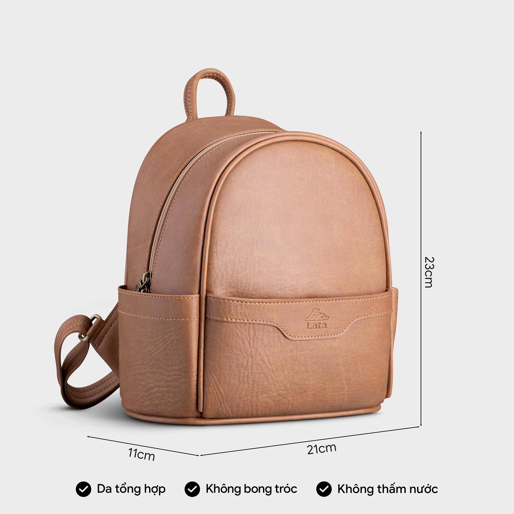 Balo da nữ mini phối ngăn họa tiết Lata BAL61