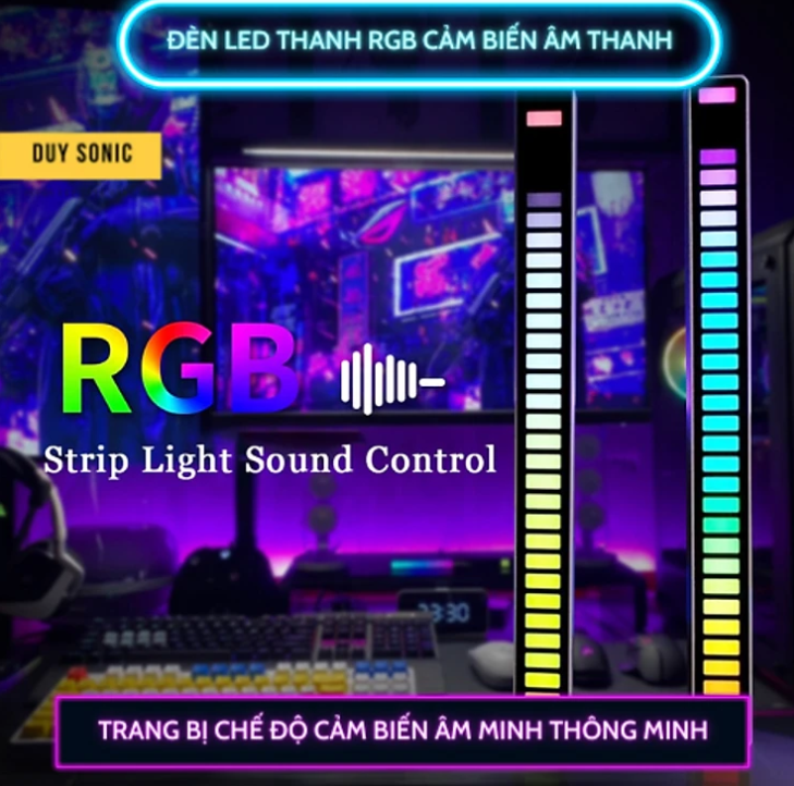 Đèn LED Cảm Ứng Âm Thanh Và Nhấp Nháy Theo Nhạc RGB GD-08  