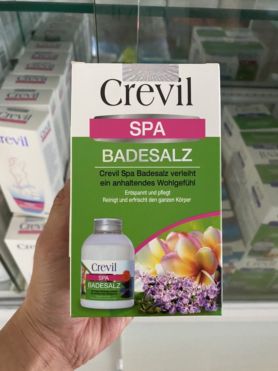 Muối tắm spa thảo dược tẩy tế bào chết Crevil Spa Badesalz của Đức - KBM02