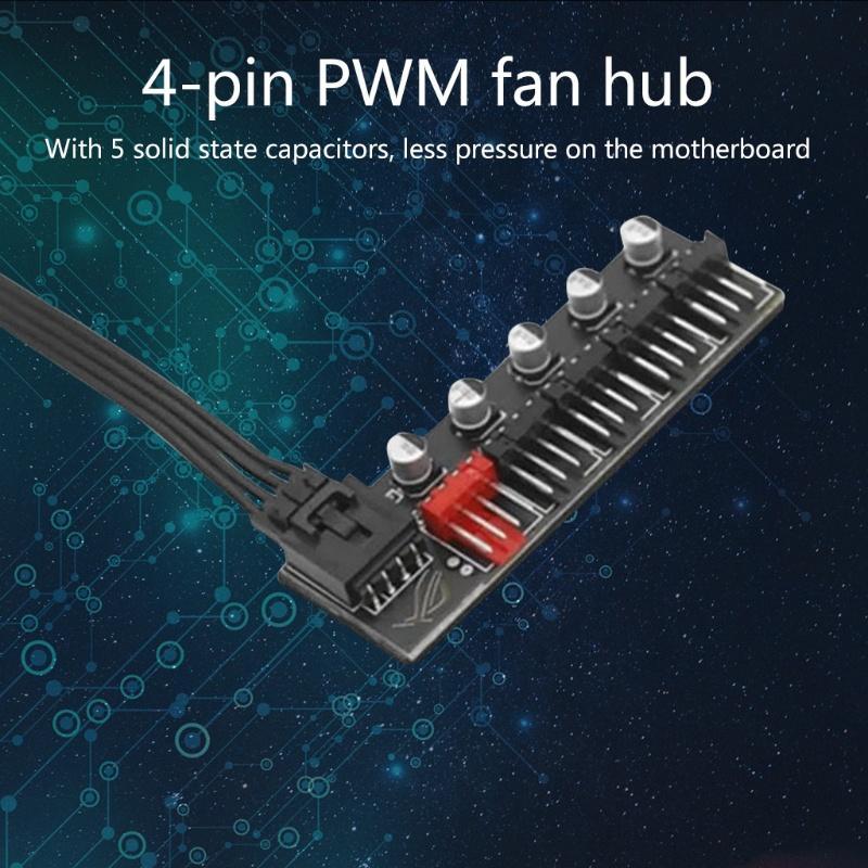 Rx Bộ Điều Khiển Tốc Độ Quạt Tản Nhiệt 4 Pin Pwm 5 Cổng Cho Máy Tính
