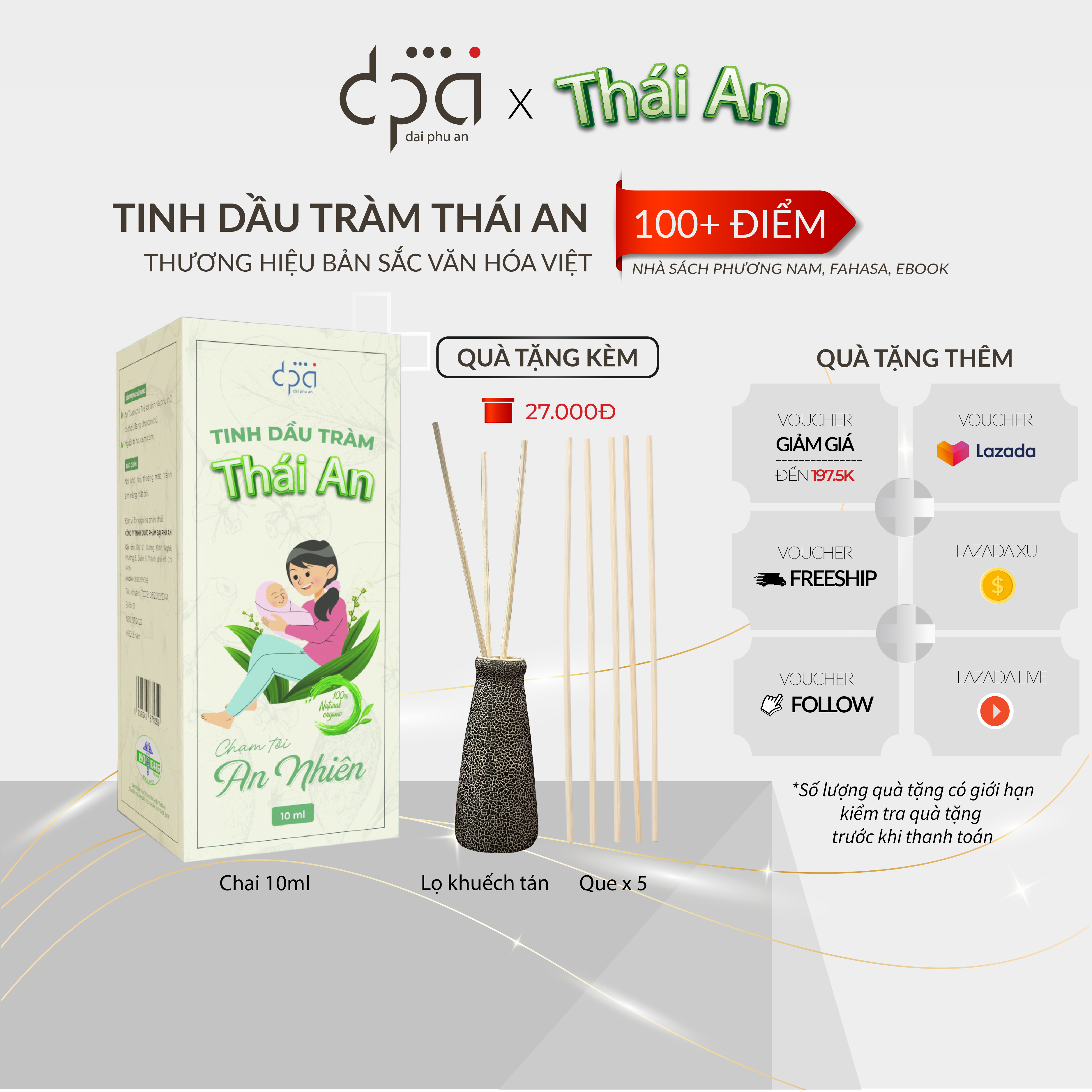 Tinh Dầu Thái An Nguyên Chất - Tràm, Quế, Bạc Hà, Sả Chanh, Bưởi, Lá Xông - Đạt chứng nhận ISO toàn cầu 13485 - Xông Hương, Thư Giãn, Đuổi Côn Trùng, Tắm
