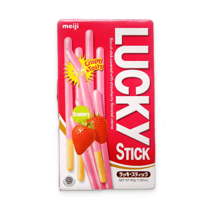 Lốc 10 Bánh que Meiji Lucky stick strawberry 45g