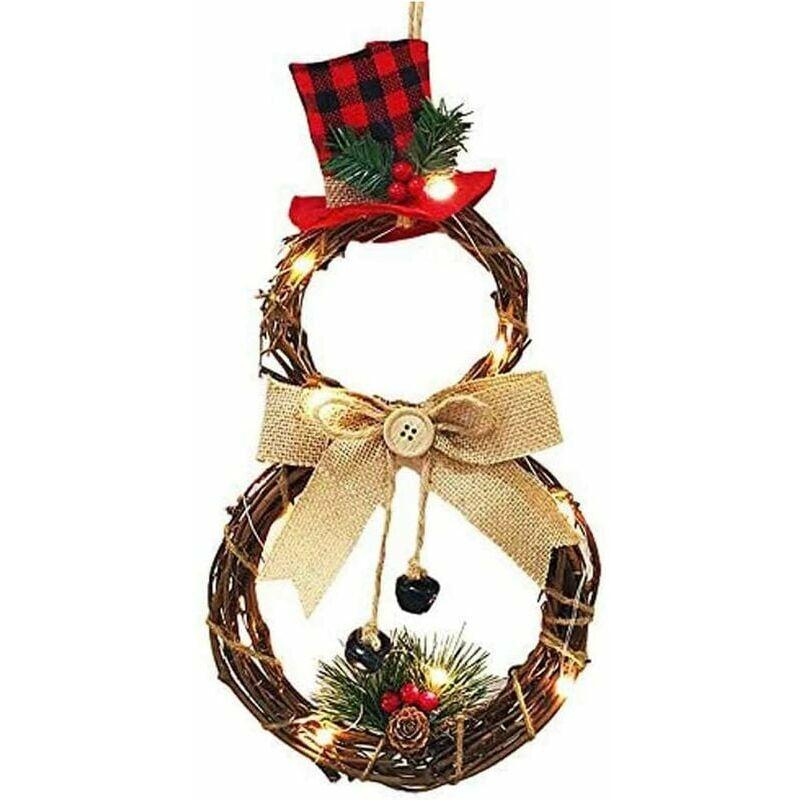 Đồ trang trí vòng hoa Giáng sinh, đồ trang trí vòng hoa Giáng sinh chiếu sáng Quà tặng Giáng sinh - Rattan Rounding Ring và Rattan Rattan Rattan