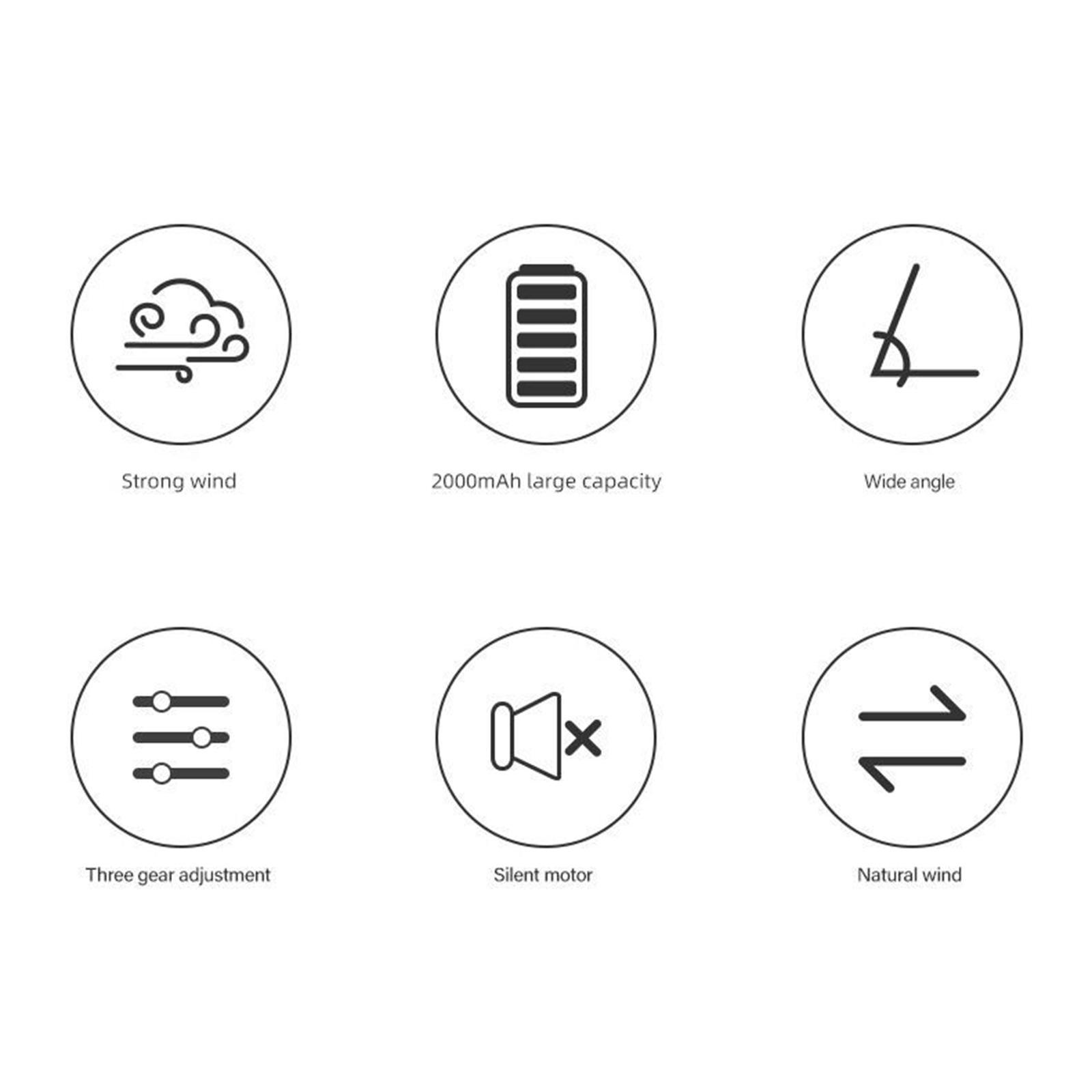 2 Set Mini Neck Fan Portable Personal Cooling Fan USB Rechargable