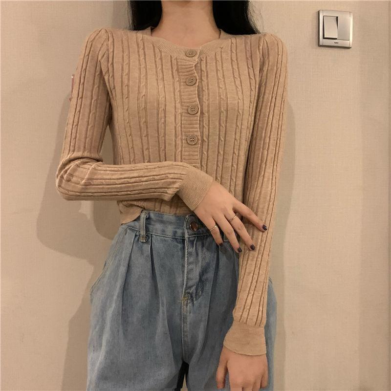 MS375 Áo len nữ vặn thừng cổ tròn