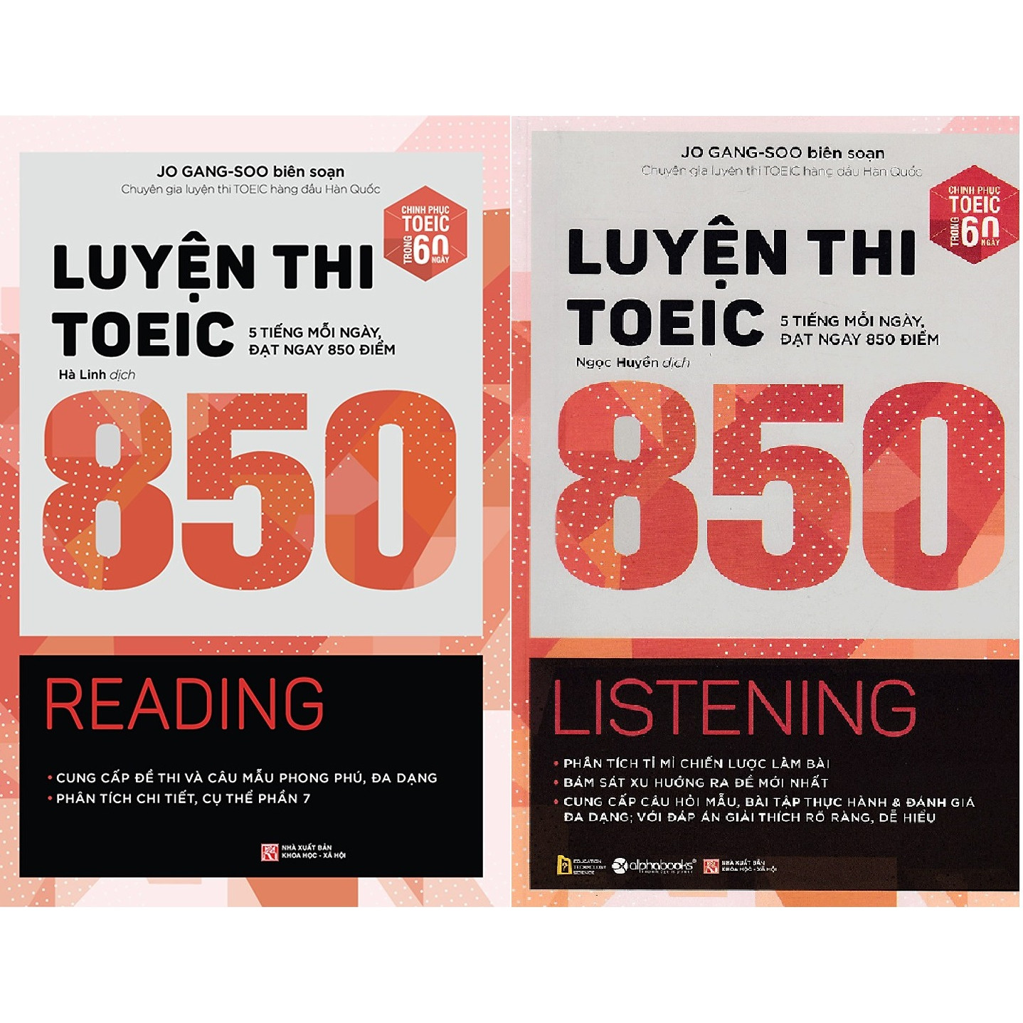 Combo Luyện Thi Toeic 850 Của Jo Gang–Soo ( Luyện Thi Toeic 850 - Reading + Luyện Thi Toeic 850 - Listening ) Tặng Boookmark Tuyệt Đẹp