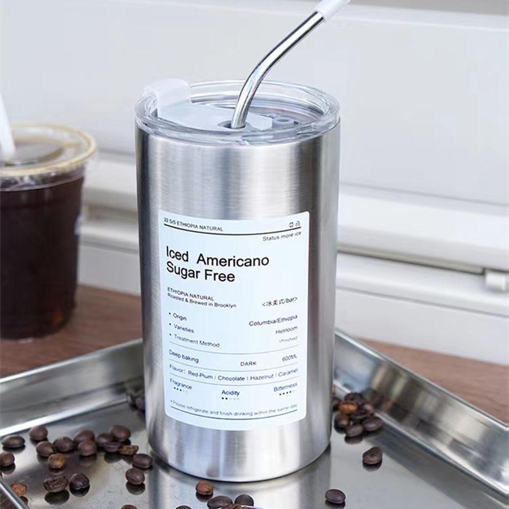 Ly nước giữ nhiệt cao cấp Inox 304 Bình nước giữ nhiệt có vòi hút dung tích 600ml