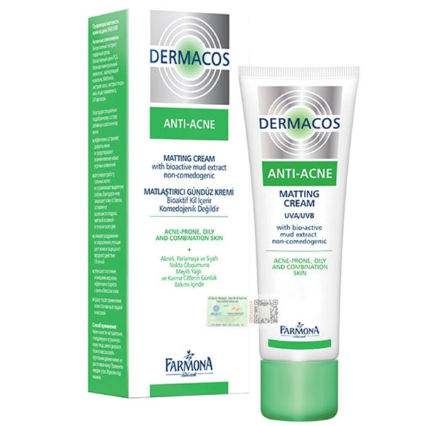 Kem dưỡng da Dermacos Anti-Acne Matting Cream cho da dầu, da nhờn, da mụn (50ml)