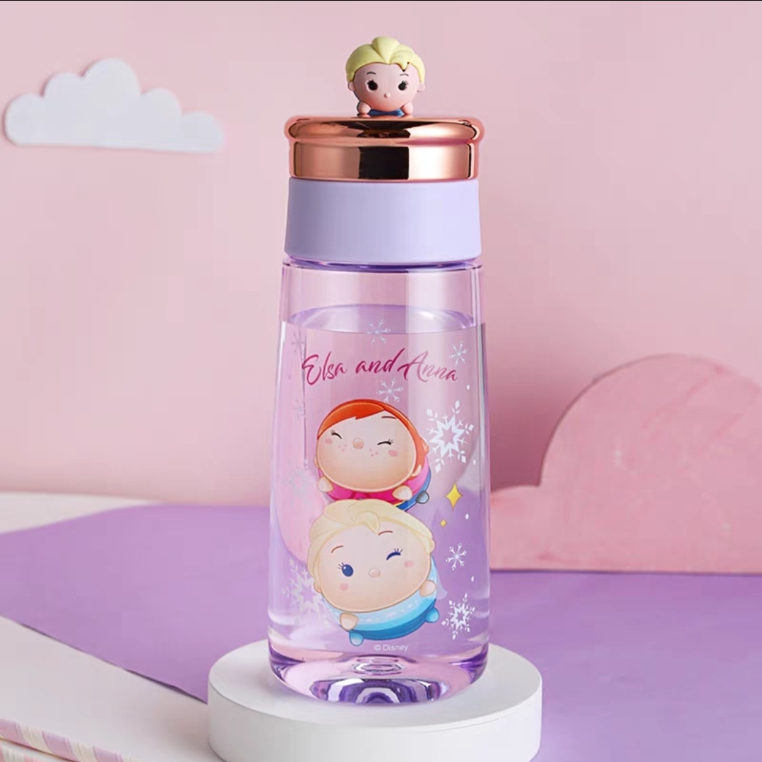 Bình nước tu miệng nhựa tritan Disney icon đầu Frozen 470ml cho trẻ em WD770