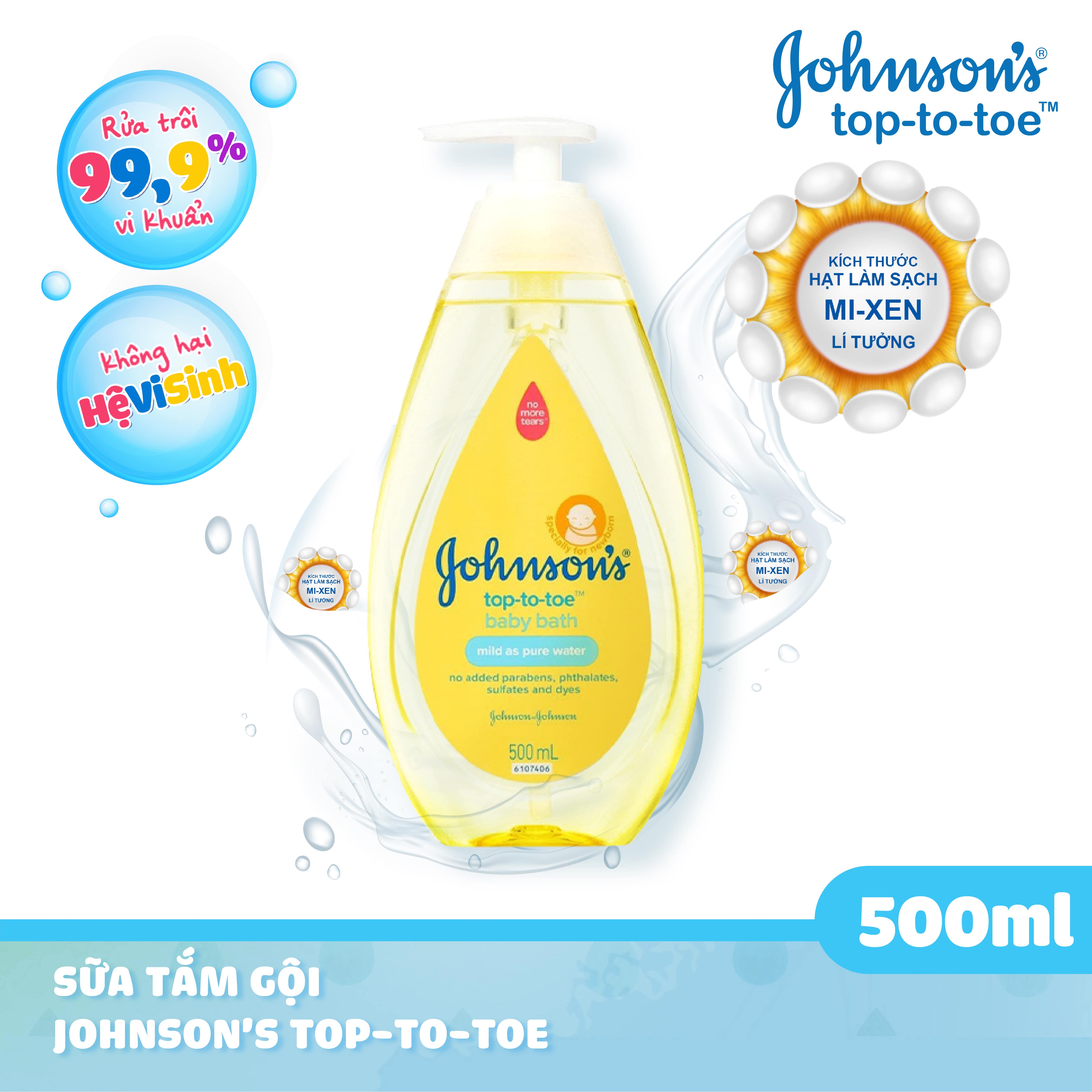 Bộ 3 Chai Sữa Tắm Gội Toàn Thân Johnson's TOP TO TOE - Dung tích 500ml/chai