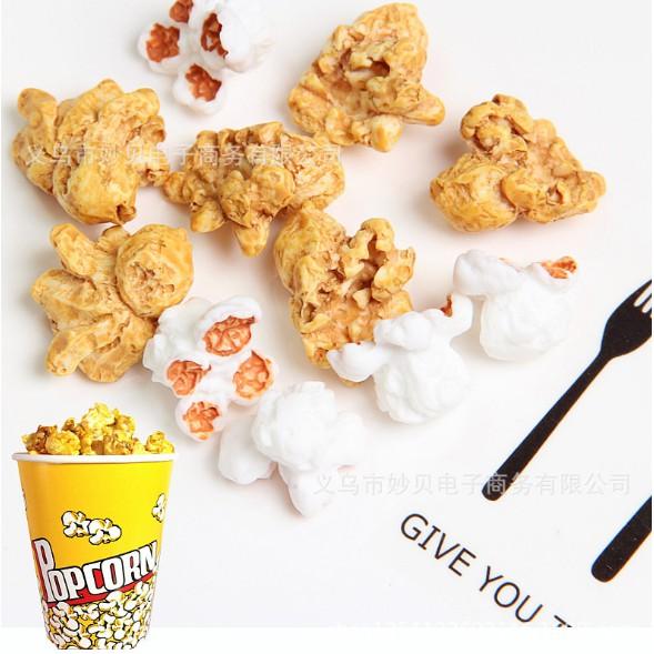 HN * Charm mô hình bỏng ngô, bắp rang bơ Popcorn trang trí nhà búp bê, tiểu cảnh, móc chìa khóa, DIY