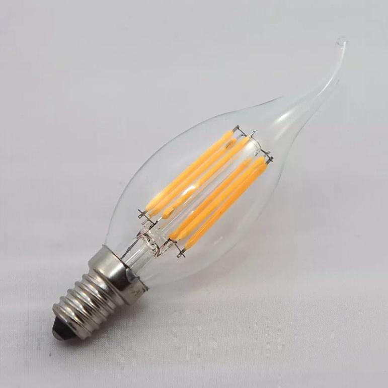 Bóng nhót led có râu - không râu bóng nến giả sợi đốt công suất 4w lắp đèn chùm trang trí