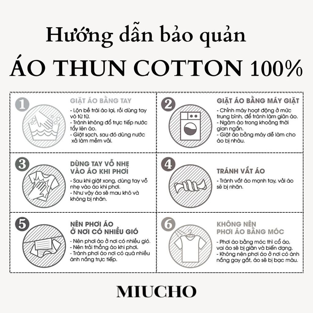 Áo thun nữ form rộng tay lỡ AT037, áo phông vải cotton co giản, dày dặn form unisex cao cấp in hình hoạt tiết Miucho