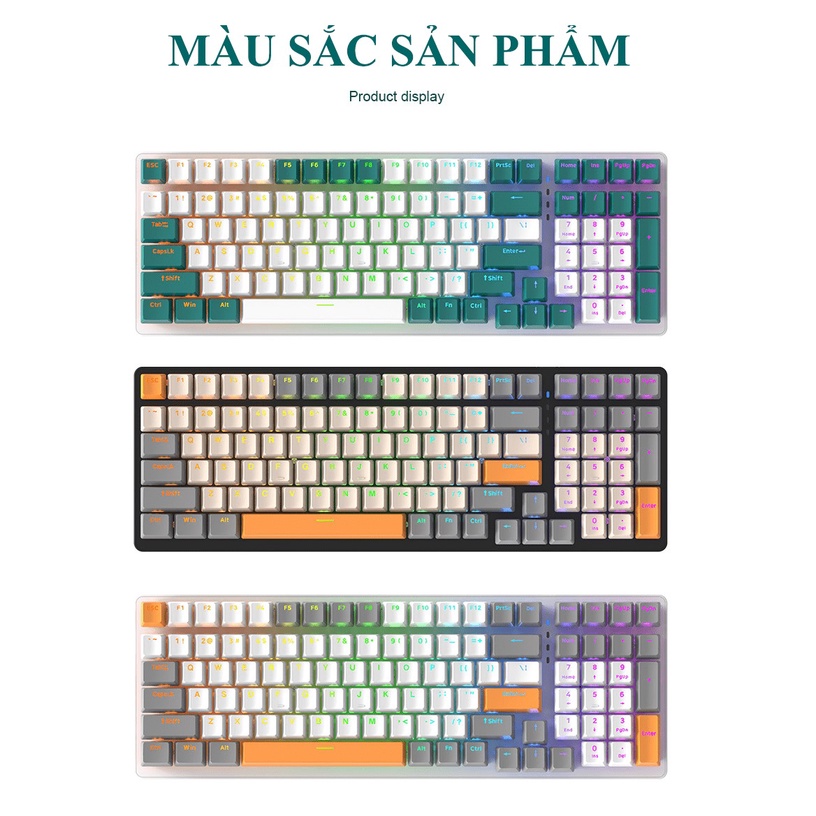 Bàn phím cơ K3 sử dụng Red Switch với 3 phiên bản màu sắc phối màu cực đẹp có đèn led RGB phù hợp với game thủ