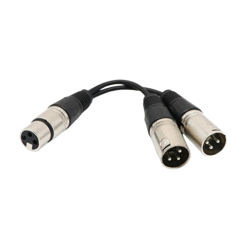 Dual 2 XLR Plug 3 Balanced Patch Cable Splitter Cord