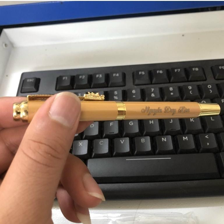 Bút bi kim loại KHẢM RỒNG cao cấp ST07,Ngòi Bi 0.7mm,khắc tên in logo miễn phí,tặng 01 ngòi bút - ST PEN