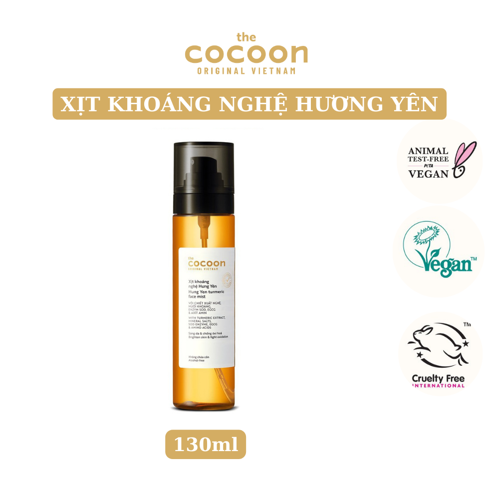 Xịt khoáng nghệ Hưng Yên Cocoon giúp sáng da và ngăn ngừa oxy hóa Cocoon 130ml