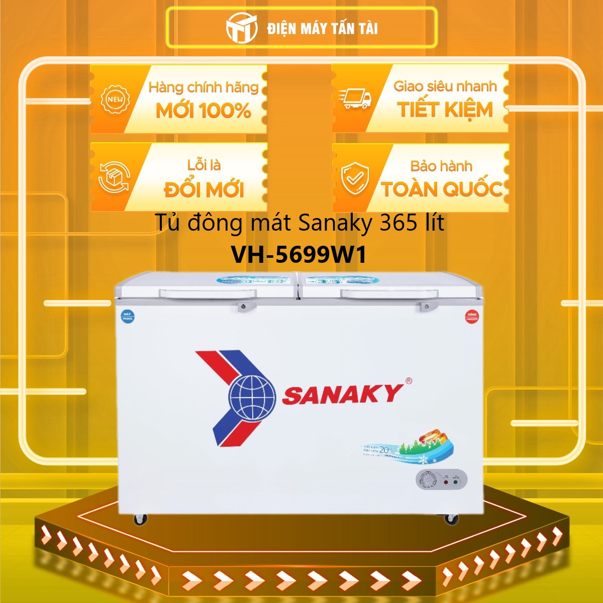 Tủ Đông Sanaky VH-5699W1 (365L) - Hàng Chính Hãng