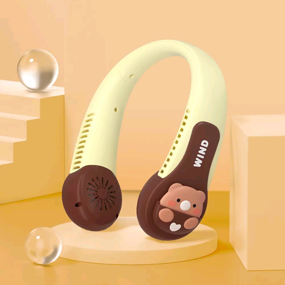 Quạt đeo cổ không cánh WIND 3D với 3 cấp gió mạnh phong cách trẻ trung năng động pin sạc litium ion Loại Tốt
