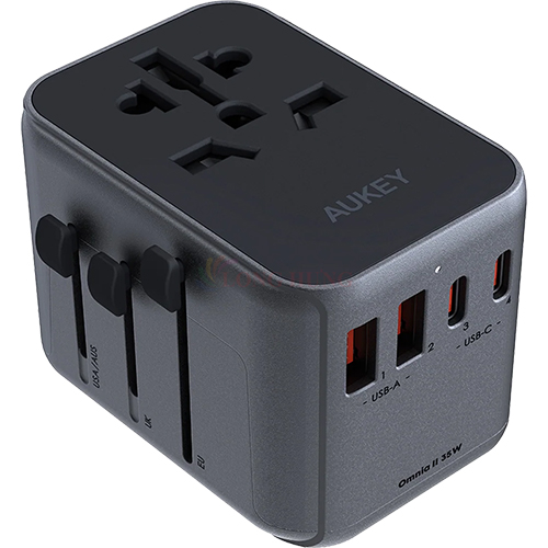 Sạc đa cổng Aukey Travel Mate 2USB 2Type-C 35W PA-TA07 - Hàng chính hãng