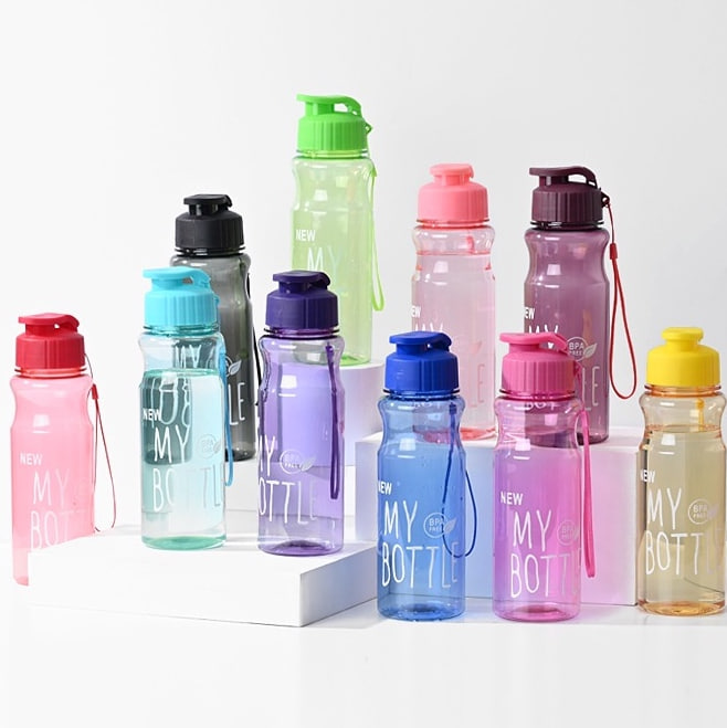 Bình, Chai Đựng Nước My Bottle,  Chai Nước Học Sinh, Thể Thao, Tập Gym Cute Có Quai Xách - Dung tích 500 ml, Màu ngẫu nhiên