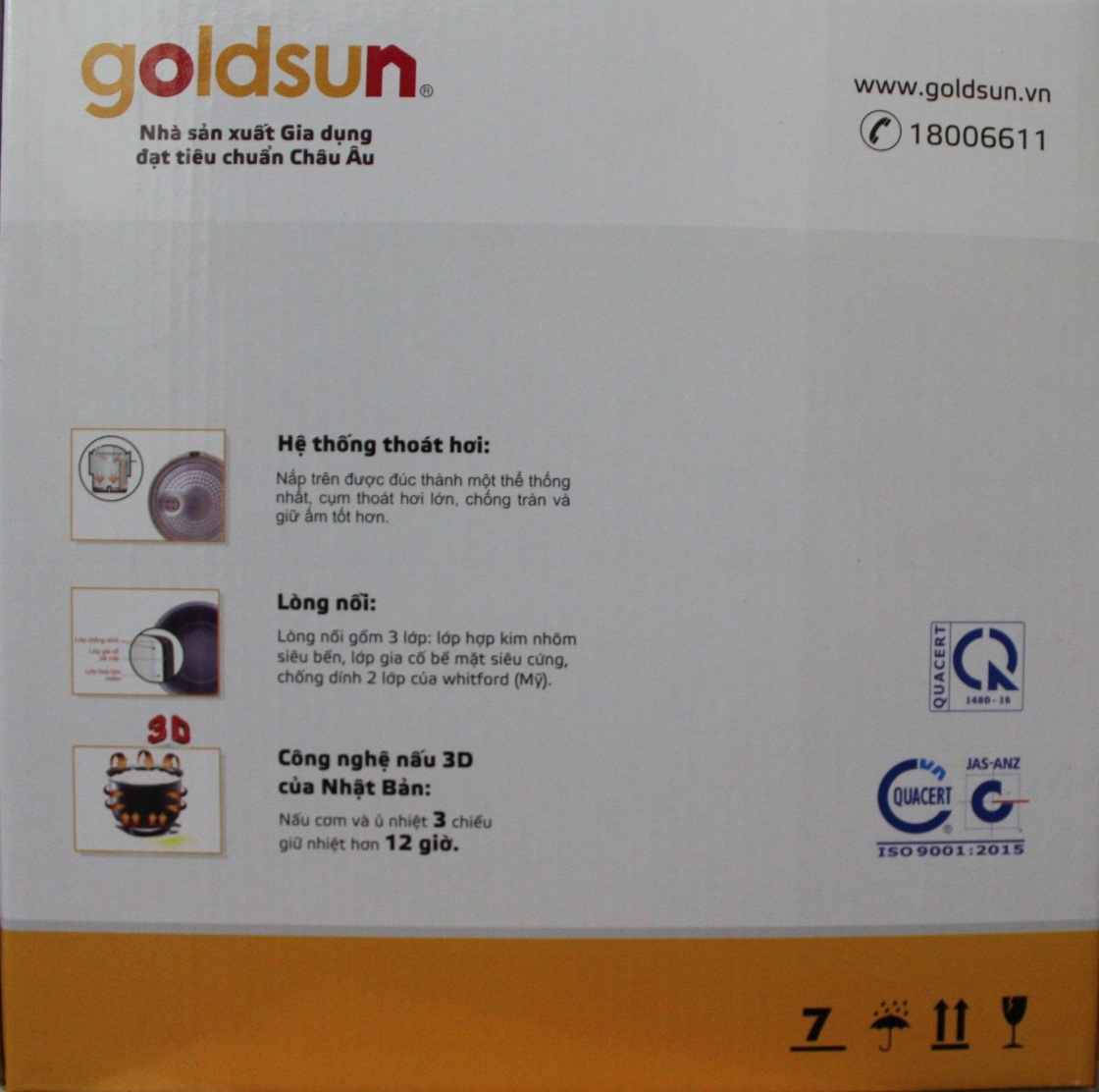 Nồi Cơm Điện Mini Thân Nhựa Nắp Gài Ủ 3D Goldsun ARC-GW100 (1 lít) - Chính Hãng