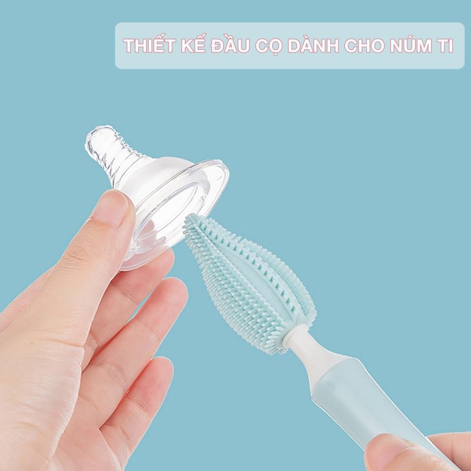 CỌ RỬA BÌNH SỮA SILICONE QUAY 360 ĐỘ - BABUU