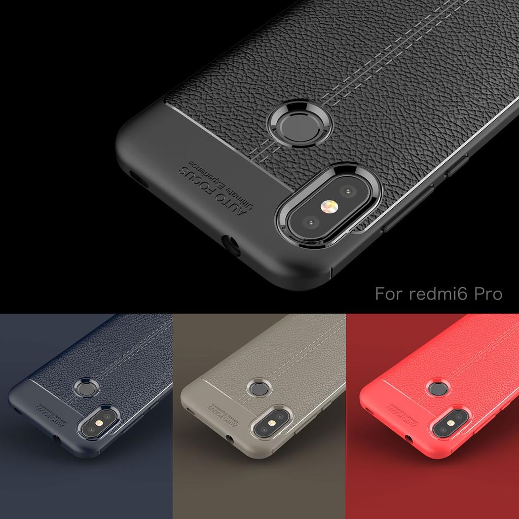 Ốp lưng Xiaomi Redmi 6 Pro silicon giả da Auto Focus