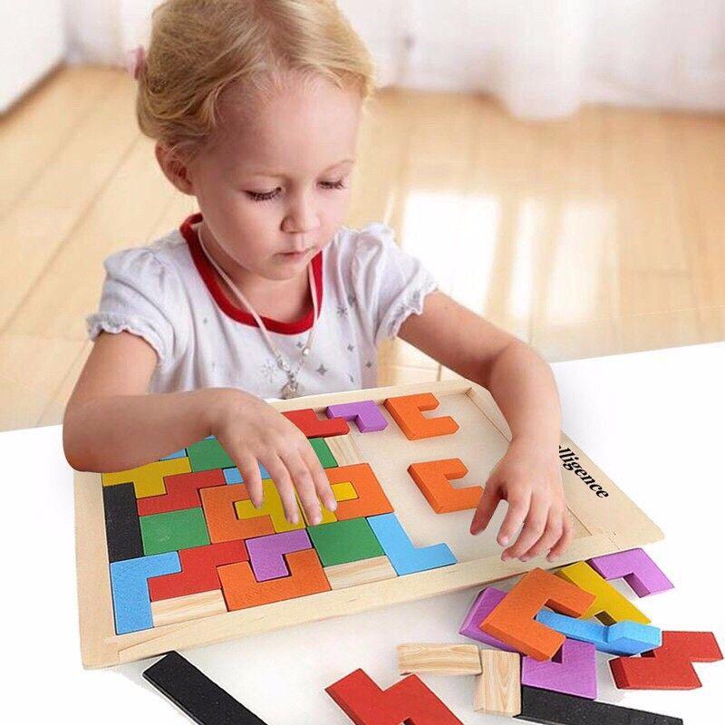 Đồ chơi xếp hình gỗ Tetris size lớn giúp bé thông minh và tư duy logic theo Montessori