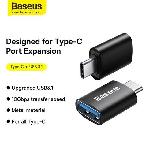 Đầu chuyển OTG Type C to USB 3.1 Baseus Ingenuity Series Mini OTG ( Hàng Chính Hãng)