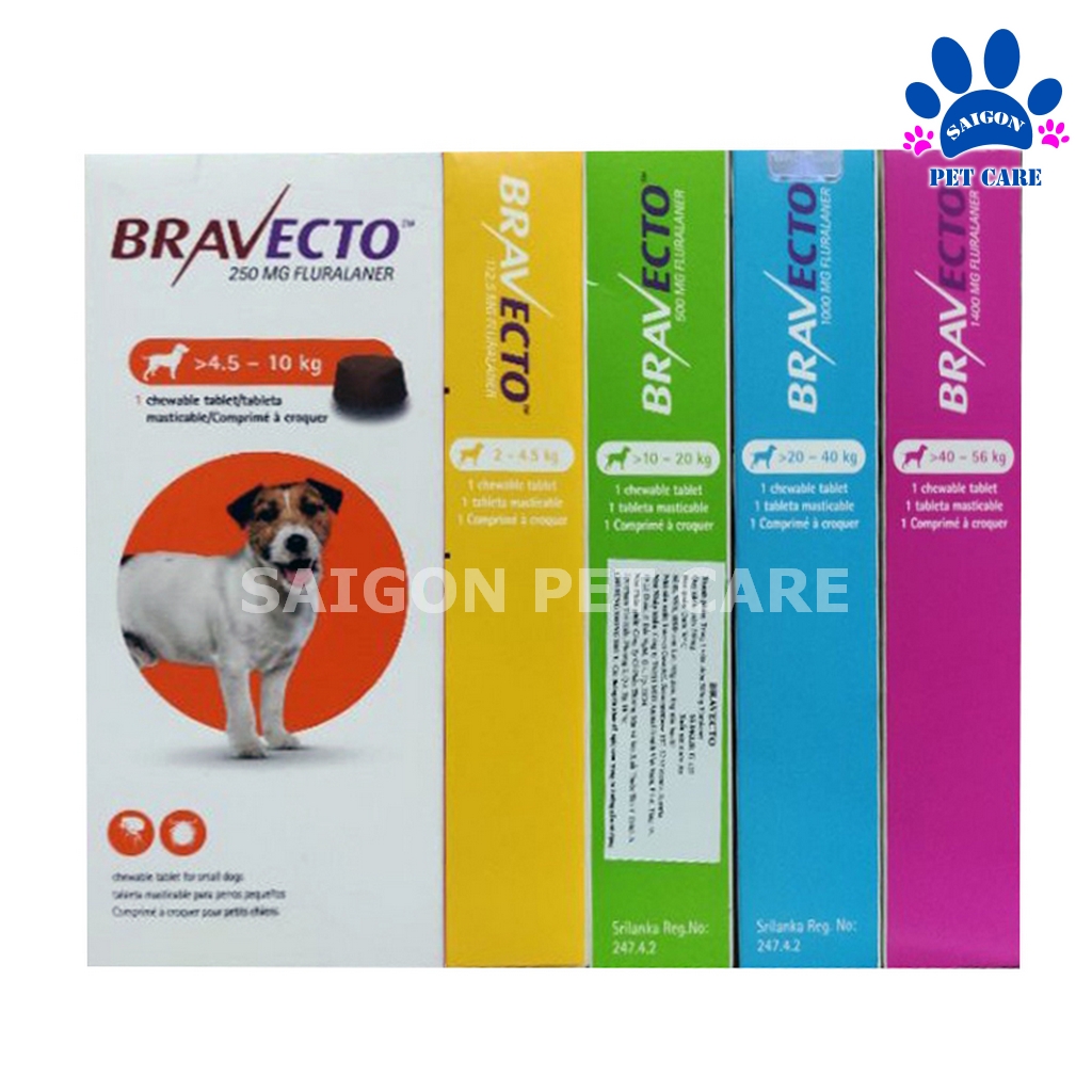 Thuốc trị ghẻ, viêm da, ve rận Bravecto cho chó hiệu quả 3 tháng