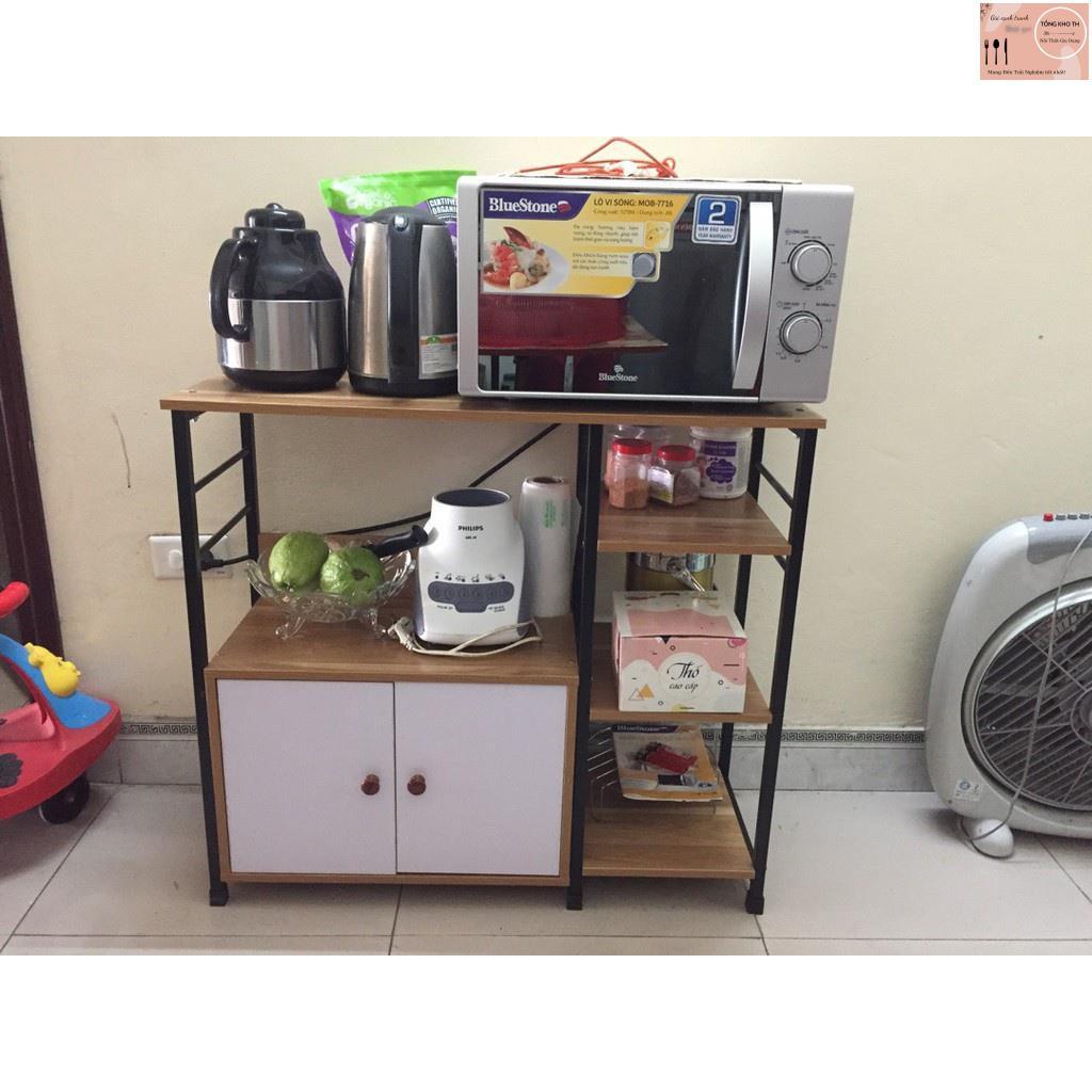 Kệ Lò Vi Sóng Đa Năng Tiện Lợi Nhiều Ngăn Sang Trọng, Tủ Bếp Nhiều Ngăn Tầng Lắp Ghép Dễ Dàn
