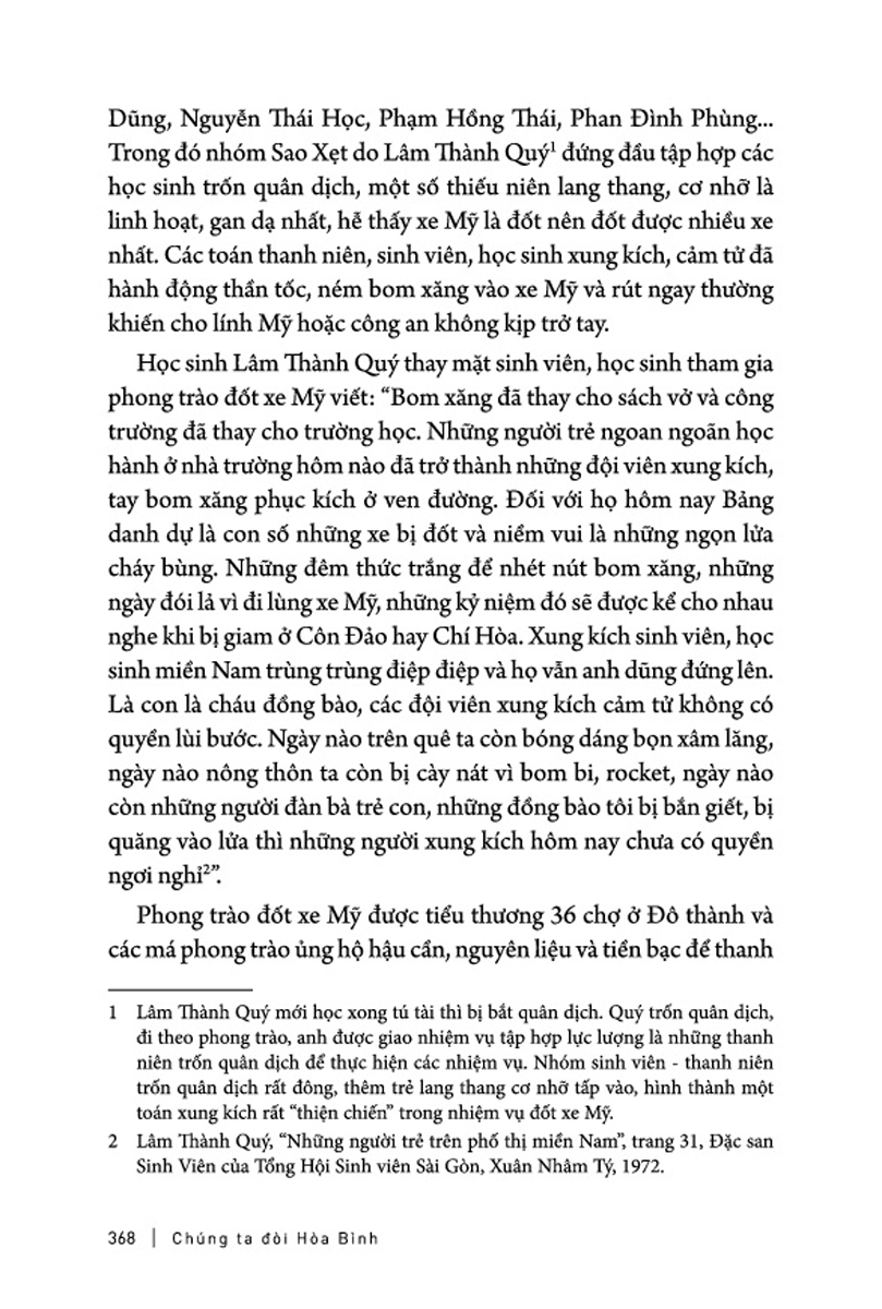 Chúng Ta Đòi Hòa Bình: Huỳnh Tấn Mẫm Và Phong Trào Yêu Nước, Tranh Đấu Của Thanh Niên, Sinh Viên, Học Sinh Sài Gòn, 1969-1975 _TRE