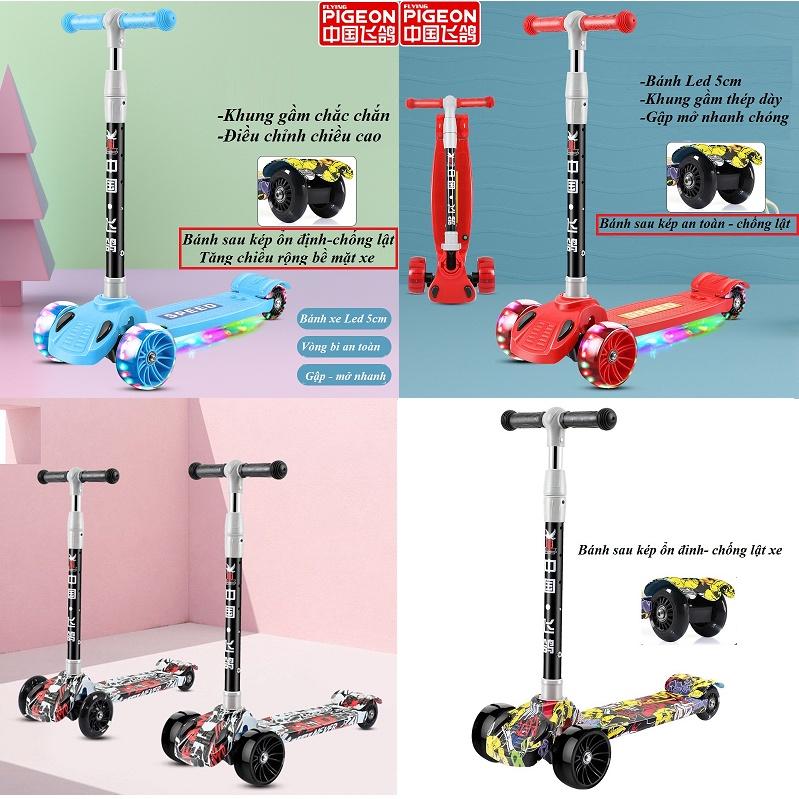 Xe scooter 3 bánh an toàn cho trẻ em chịu lực 80kg phù hợp cho cả bé trai và gái (BH-12tháng)