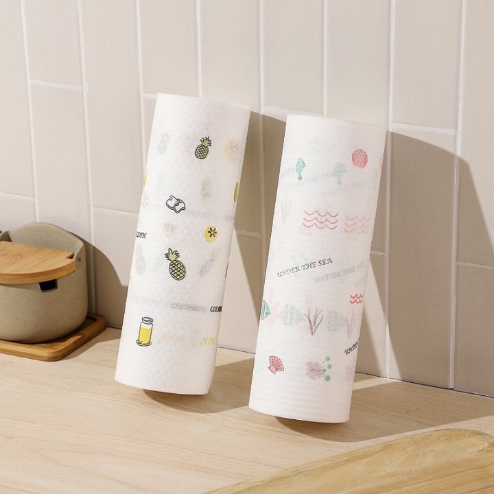 Giấy Lau Bếp Đa Năng, Cuộn Giấy Lau Đa Năng Có Thế Giặt Được Siêu Dai Tái Sử Dụng An Toàn Không Độc Hại