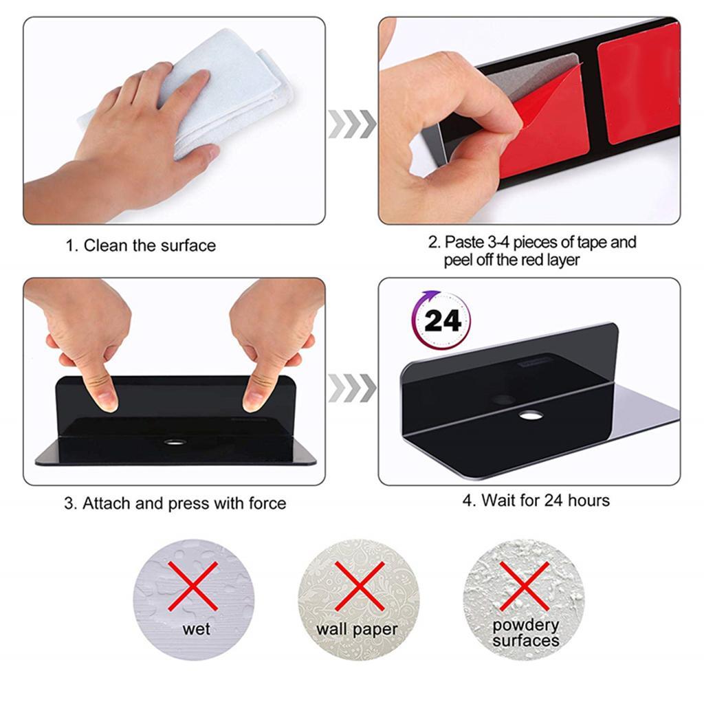 2x Acrylic Floating Wall Rack for Smart Speaker