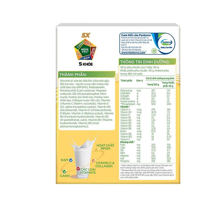 Combo 4 Sữa Bột Anlene Gold 5X Hương Vanilla (Hộp Giấy 1,2kg)