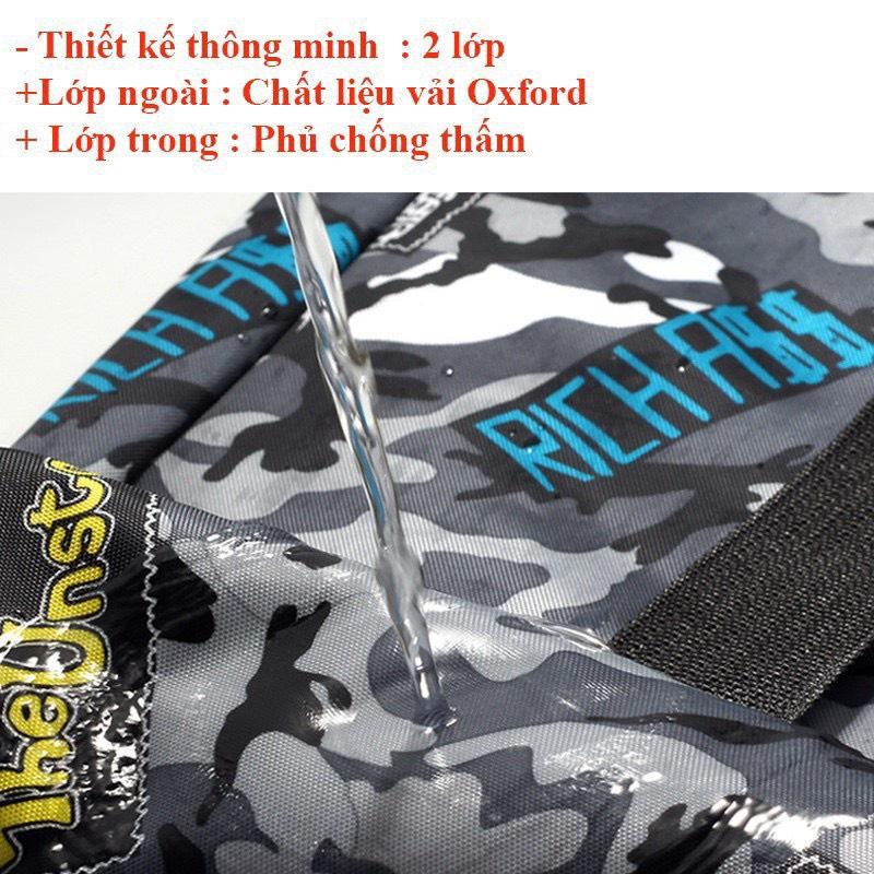 Túi đựng cần câu cá gấp gọn rằn ri có túi phụ - Túi rằn ri 130cm gấp gọn tiện dụng chống thấm nước