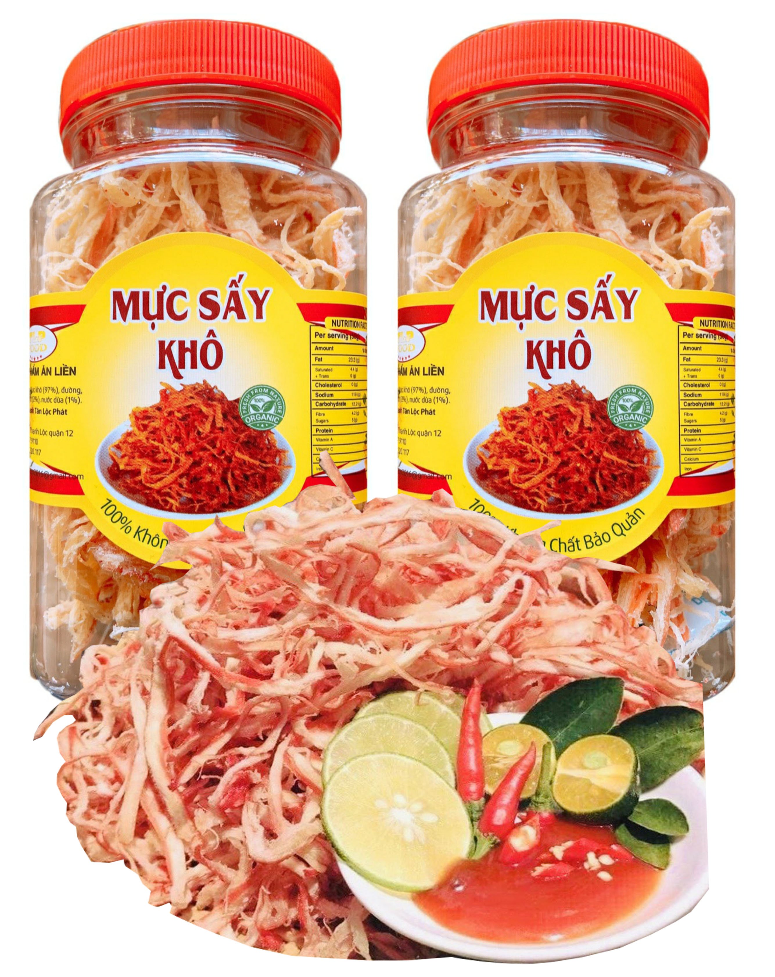 (COMBO 2 HŨ - MỖI HỘP 150G) MỰC SẤY KHÔ HẤP NƯỚC CỐT DỪA TẶNG KÈM TƯƠNG ỚT