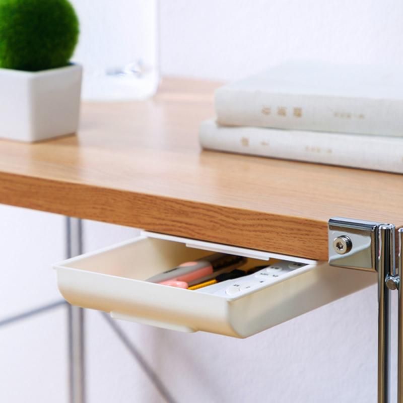 Ngăn Kéo Nhựa Nhỏ Mini, Khay Đựng Bút Gắn Treo Dưới Bàn Làm Việc Giúp Cất Giữ Gọn Gàng Bàn Làm Việc