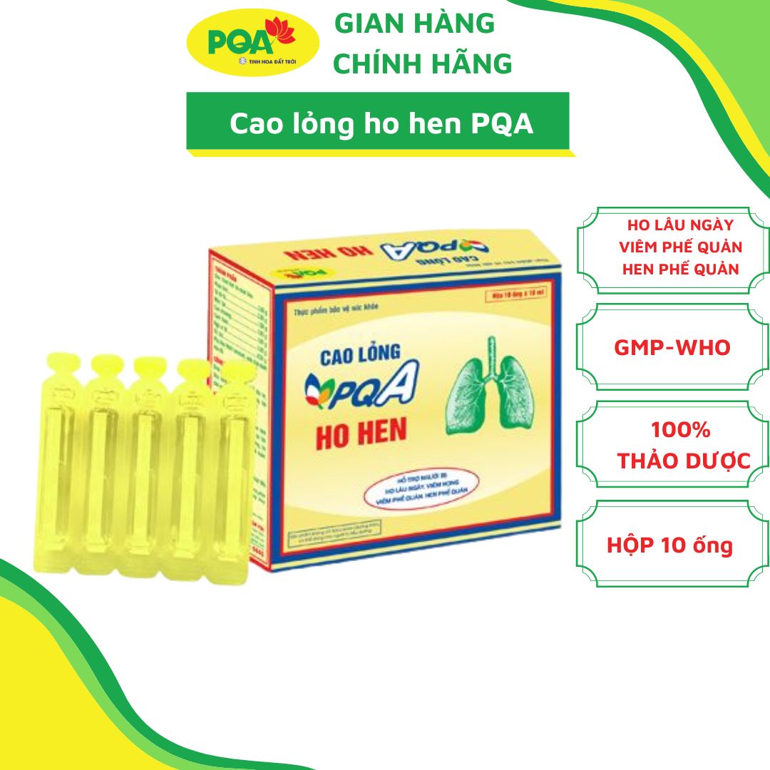 Cao Lỏng Ho Hen PQA Hỗ Trợ Giải Cảm Hàn, Ấm Phổi, Tiêu Đờm Và Thông Thoát Đường Thở Hộp 10 Ống